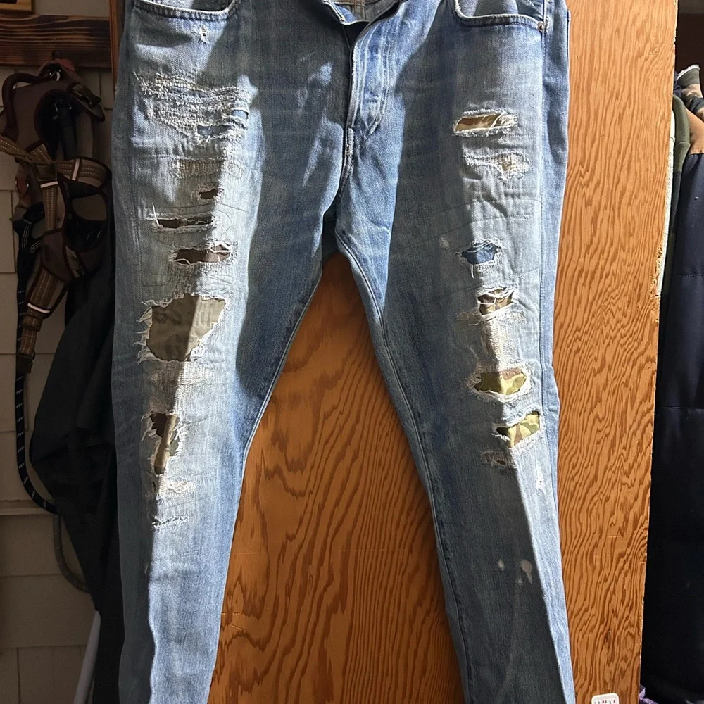 Polo Ralph Lauren Light Blue Distressed Jeans - Picture 1 of 2